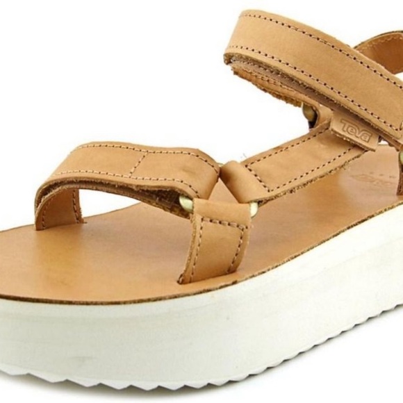 ISO Teva Flatform Universal Leather Crafted Tan - Picture 3 of 6